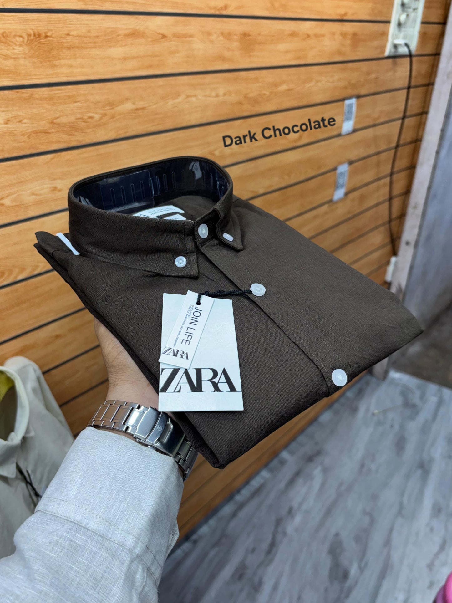 Chocolate Brown Shirt For Men - Premium Linen Cotton